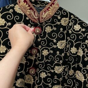 Elegant Black and Gold Embroidered Men’s Sherwani